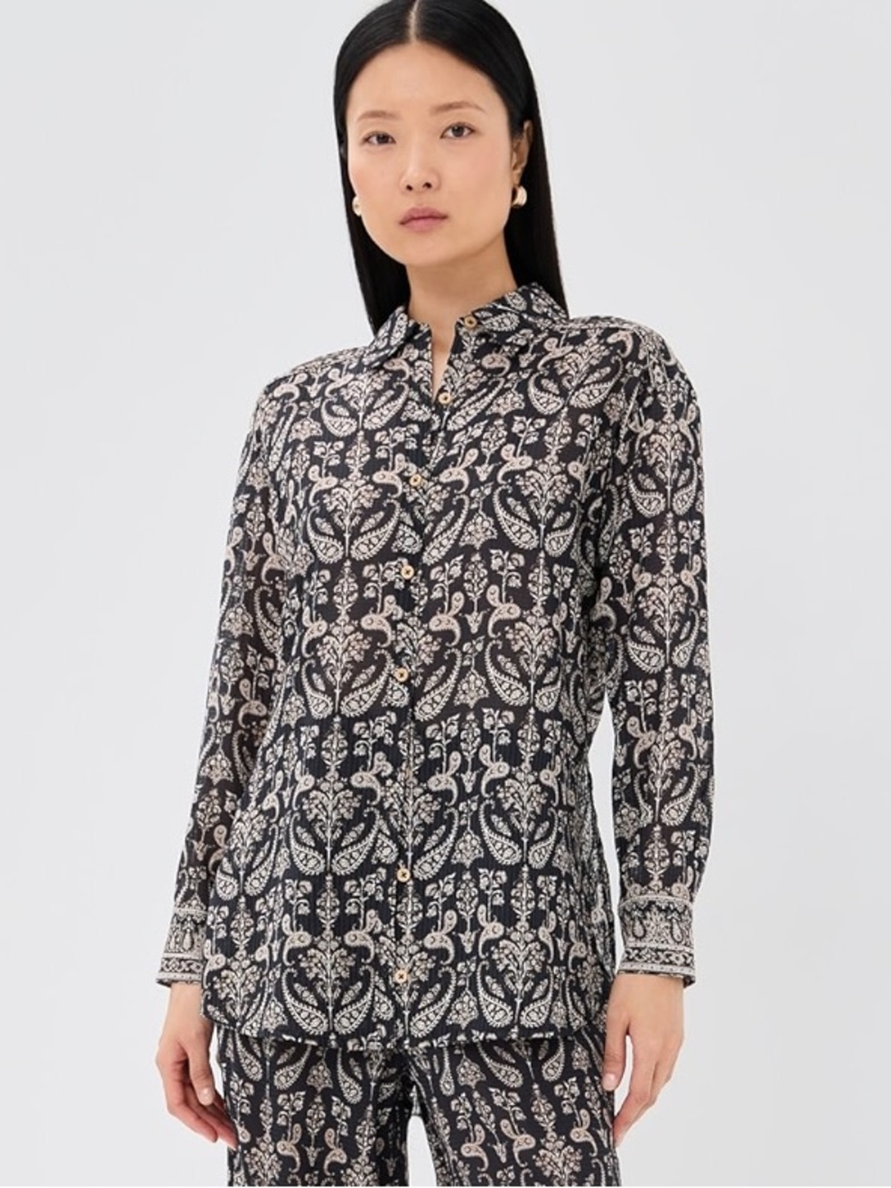 Veronica Beard. Lloyd Tunic Button down. Black Multi Paisley. Size 2.